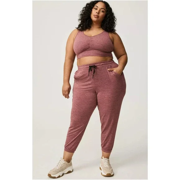 Torrid TRU Super Soft Performance Jogger 3X Rose Brow Jersey Relax Active 43411 - Picture 1 of 10